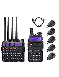 Paquete de 5 Baofeng UV-5RTP Tri-Power 8/4/1 W radio de dos vías Transc