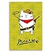 PICATSO postcard set of 20. Post card variety pack with funny fat cat theme postcards. Made in USA.