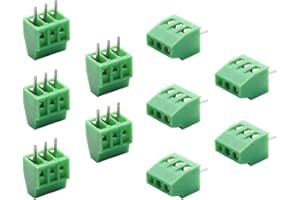 LAGOGIA 150V 6A 2.54mm/ 0.1inch Pitch 3 Pin PCB Mount Screw Type Terminal Block Connector, Pack of 10