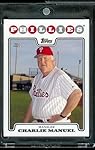 2008 Topps # 632 Charlie Manuel, Manager - Philadelphia Phillies - MLB Baseball Trading Card