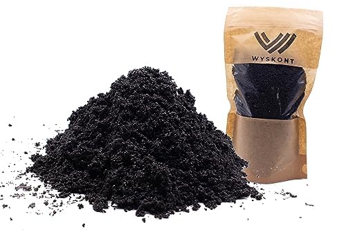WYSKONT Aquarium Sand Gravel 2 kg - Fish Tank Natural Substrate and Decoration - Natural Fertilizer for Plant Growth - 100% Safe for Live Organisms - Black Grain Size 0.6-1.2mm
