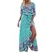 ❤Women Summer Dress,Todaies Women Long Maxi Sleeved Dress V Neck Floral Print Beach Party Dress 2018