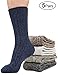 Men Winter Socks Knit Wool Blend Warm Crew Sock Dress Causal Cotton Socks for Man, 5 Pack