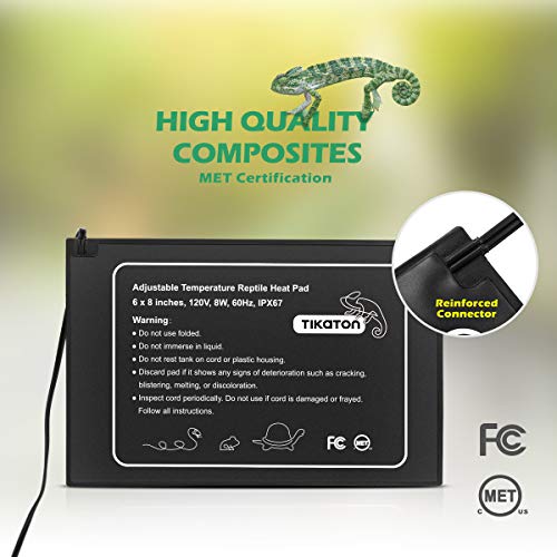 Tikaton Reptile Heat Pad Adjustable Temperature Under Tank Heater for
