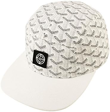 Cotton 5 Panel Boomarang Shape Snapback Adjustable Cadet Biker Cap Hat White