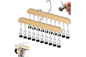 2PC Closet Organizer with 10 Clips - Space Saving Hanging Closet Organizer,2026 New Multi-Purpose Storage Hanger,360° Rotatin