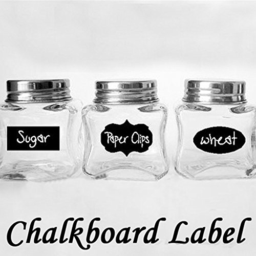 Pasiyou 120Pcs Premium Chalkboard Labels Bulk - Free Erasable Chalk Pen - Dishwasher Safe Chalk Board Mason Jar Labels - Removable Waterproof Blackboard Sticker Label for Jars Glass Bottle Kids