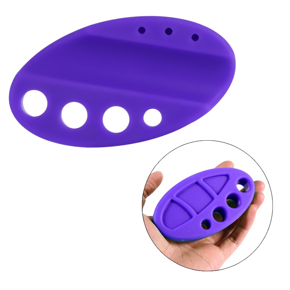Microblading Tattoo Permanent Makeup Pigment Ink Cup Caps Holder 4 Colors Oval (violet)