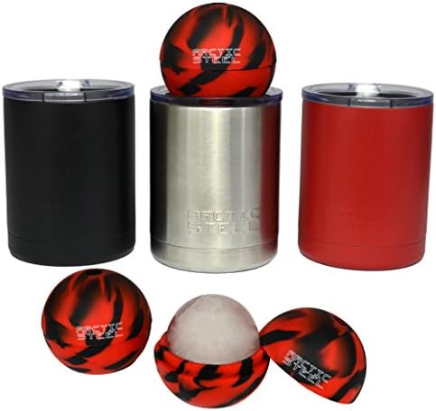 Premium 10oz Lowball W/ Lid &amp; Ice Mold | Perfect for Whiskey or Cocktails | Durable Stainless Steel POWDER COATED Double Wall Vacuum Insulated | 3 Colors Available