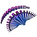 BodyJ4You 36PC Gauges Kit Purple Blue Acrylic Taper Plug 14G-00G Ear Stretch O-Rings Body Piercing