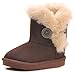 Femizee Toddler Girls Boots Warm Winter Snow Boots for Kid Boys Flat Button Size 5 Toddler,Coffee 21