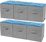 Greenco Foldable Storage Cubes Non-woven Fabric -6 Pack-(Gray)