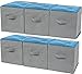 Greenco Foldable Storage Cubes, 6 pcs (Gray) | Closet Organizer Storage Basket/Box/Bin/Shelf | Cube Storage Organizer | Collapsible Storage Bins Boxes | Non-woven Cloth Fabric Bin Drawers/Baskets