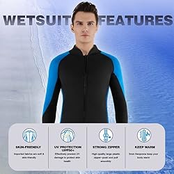 FLEXEL Wetsuit Top Jacket Women Men, 2mm Neoprene
