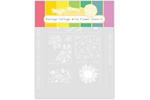 Waffle Flower Postage Collage Wild Flower Stencil
