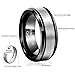 TGNEL Tungsten Rings for Men 8mm Engagement Wedding Bands Black Silver Brushed Matte Comfort Fit