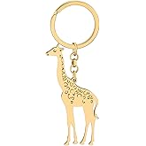 LONYOO Stainless Steel Keyring Giraffe Keychain Accessories for Women Girls Boys Backpacks Car Keys Wallet Charms