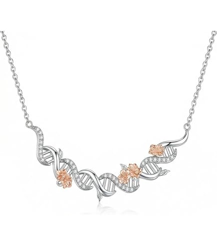 Amazon.com: Sterling Silver DNA Necklace – Dainty Science Jewelry