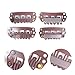 Snap Clips for Hair Extensions Weaves 50pcs U-shape Metallic Wig Clips With Silicon Rubber Small Size Brown