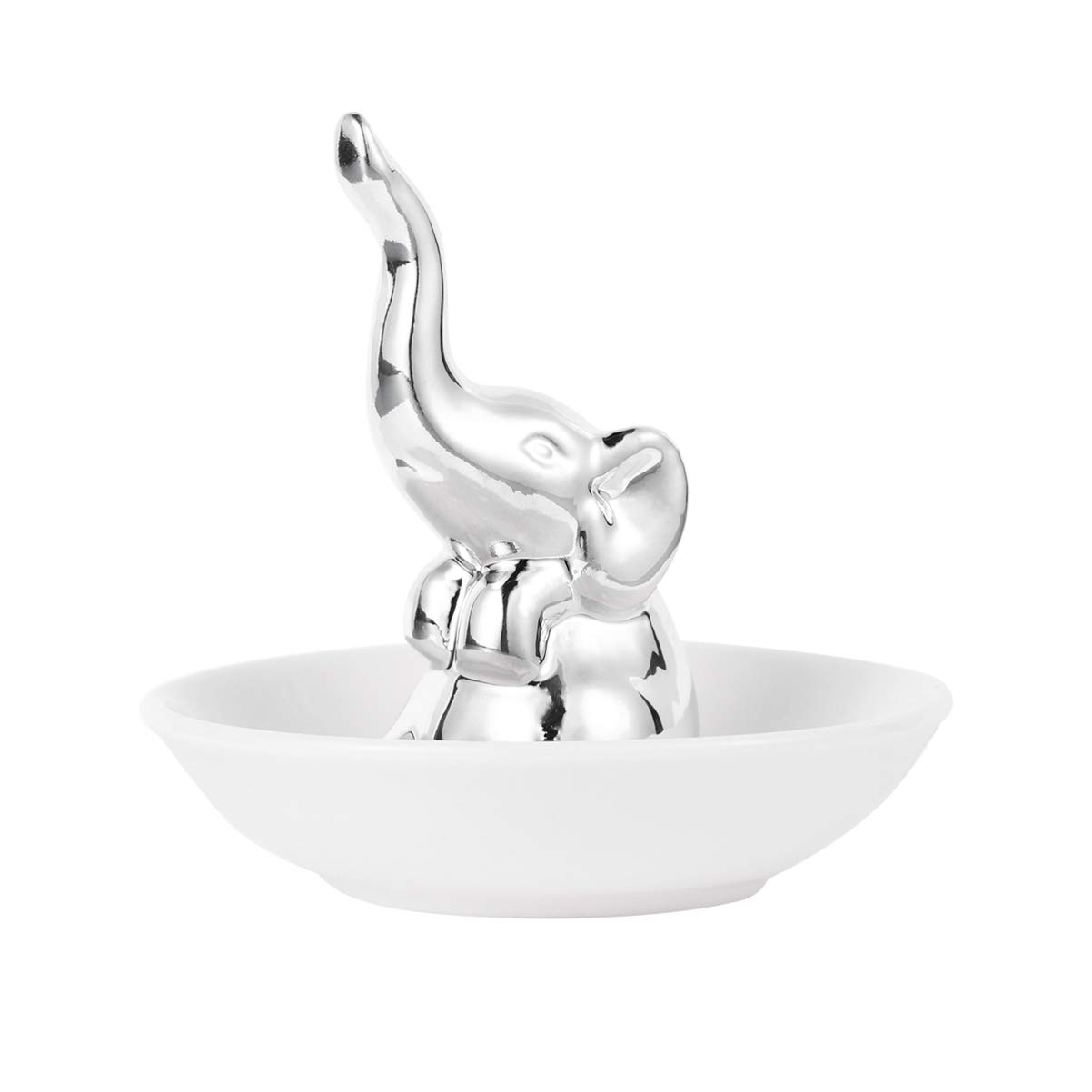 BESPORTBLE Ceramic Ring Holder Dish Elephant Jewelry Tray Necklace Bracelet Earrings Rings Jewelry Organizer Display