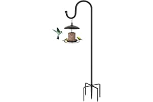 MIUVIBENI 60" Shepherds Hooks for Outdoor, Heavy Duty Bird Feeder Pole for Hanging Lantern, Hummingbird Feeder, Shepherds Hook for Bird Feeders for Outside with 5 Prongs Base,1 Packs