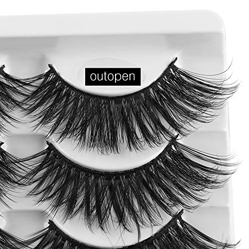 Mixed 3D Mink False Eyelashes Dramatic Long Fake Lashes Full Strips Thick Cross Wispy Volume Fluffy Eye Makeup Tools 5 Pairs - Thumbnail 3