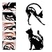 LKE 2 in 1 Cat Eyeliner Stencil, Matte PVC Material Smoky Eyeshadow Applicators Template Plate,Professional Multifunction Black Cat Shape Eye liner & Eye Shadow Guide Template (12 PACK)
