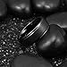 King Will Classic 8mm Tungsten Carbide Ring Black Brushed Two Grooved Center Mens Wedding Band