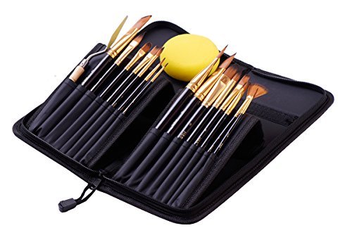 H&B Acrylic Paint Brushes Paint Brushes Set 15-Piece Art Paint Brushes Round Pointed Tip for Watercolor Oil and Acrylics Painting