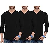Decrum Pack of 3 & 6 Long Sleeve T Shirt Men - Casual Vneck Mens T Shirts Multipack