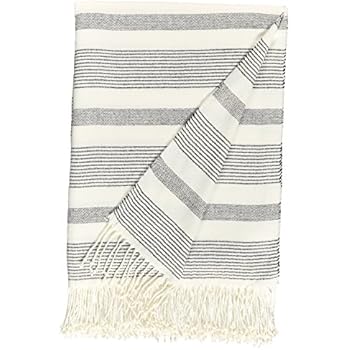 Stone & Beam Striped Throw Blanket, Soft and Easy Care, 80