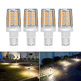Kohree 2.5W LED Replacement Landscape Pathway Light Bulb 12V AC/DC Wedge Base T5 T10 for Malibu Paradise Moonrays and more (4 Pack, 3000K, Warm White/Soft White)