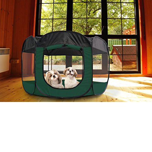 Furhaven Pet Play Pen, Hunter Green, X-Large