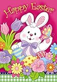Happy Easter Bunny Garden Flag Decorated Eggs Tulips 12.5