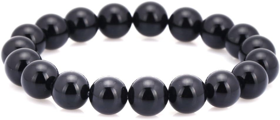 10mm Black Onyx Bracelet Synthetic Agate Handmade Bracelets Round Beads Bangles