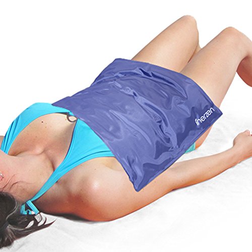 Inerzen Hot and Cold Full Body and Back Reusable Therapy Gel Pad - Relief for Stomach Aches Pain, Tension, Sprains, Cramps, Stress, Swelling (Large - 14" x 22")