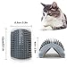 LMTIC Hair Brush - Cat Self Groomer, Wall Corner Massage Comb with Catnip - Perfect Massager Tool for Cats with Long and Short Fur - Grey (2PCS)