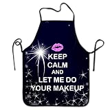 Lily's Rossne Apron for Women and Men, Makeup Keep Calm for Chef Kitchen Cooking Aprons BBQ Bib Apron Great Gift - Accept Customized Apron