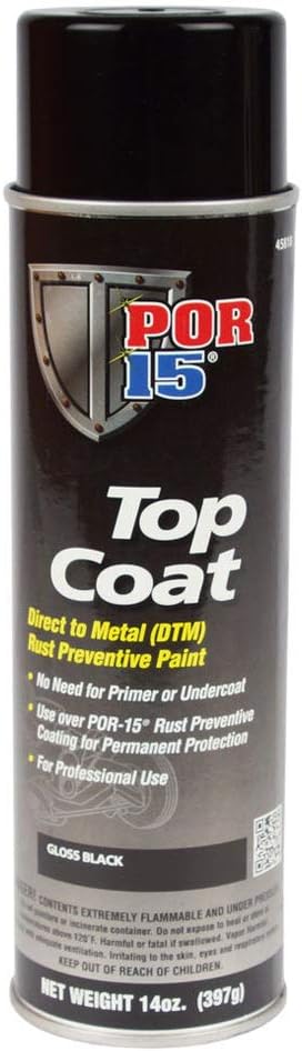 POR-15 45818 Top Coat Gloss Black Spray 