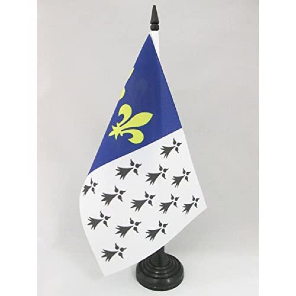 AZ FLAG Brest City Table Flag 5'' x 8'' - Brest Office Decoration 100% Polyester 21 x 14 cm - Mini Desk Flag with Pole and Black Plastic Base
