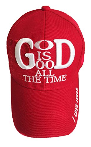 Aesthetinc Embroidery "God is so Good All The Time" Christian Baseball Cap (Red)