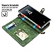 Spaysi, Samsung Galaxy Note 8 Zipper Wallet Case for Women Galaxy Note 8 Detachable Magnetic Wallet Case for Galaxy Note 8 Card Holder Case Leather Folio Flip Holster Carrying Case for Note 8 (Green)