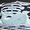 Lush Decor Whale Kids Reversible 4 Piece Quilt Bedding Set with Sham and Decorative Throw Pillows, Twin, Navy