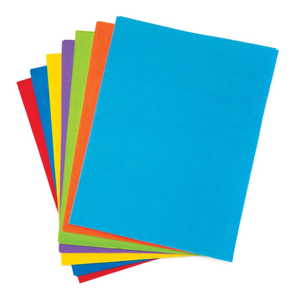 Baker Ross AW369 Rainbow Colours Felt Sheets Value Pack of 15)