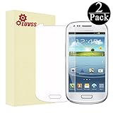 [2 Pack] LUVSS 0.26mm Screen Protector for Galaxy S3 Mini [Tempered Glass], Anti-Scratch Shatterproof Ballistics Glass Screen Protector Film for Samsung Galaxy S3 Mini I8190 - Clear
