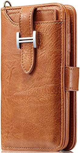 iPhone 8 Case, Moyooo iPhone 8 PU Wallet Leather Case With Card Holders, iPhone 8 Flip Cell Phone Carrying Cases With Detachable Magnetic Back Cover (iphone 8, Brown)