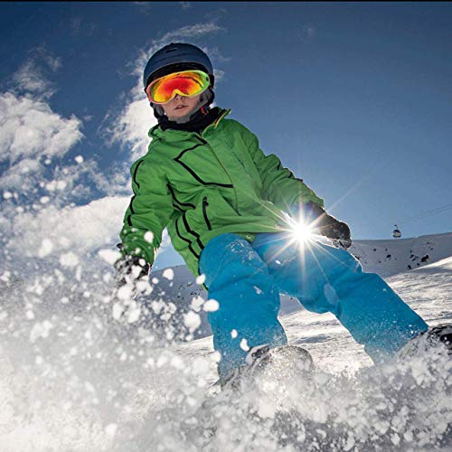 Zollen Ski Goggles, Snowboard Goggles for Kids, Boys, Girls, Youth, Men & Women, Anti-Fog Snow Goggles, Anti-Glare Lenses, 2 Packs, Colorful & Pink/Fuchsia