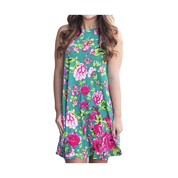 Feite-Fashion-Women-Sexy-Dress-Floral-Tie-Casual-Mini-Dress-Sleeveless-Dress