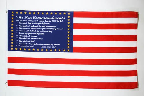 AZ FLAG - Usa 10 Commandments Flag - 2x3 Ft - 100D Polyester Us - American Banner with Two Metal Grommets - Fade Resistant - Vivid Colors - 2' x 3' Feet - 90x60 Cm