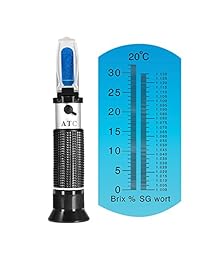 Refractómetro Brix para Homebrew Beer Wort, iTavah Dual Scale Compensación automática de temperatura Higrómetro de gravedad específica 0 32  con ATC